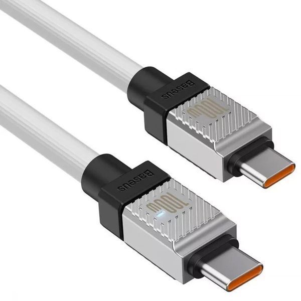 Кабель Baseus CoolPlay Series Fast Charging Cable Type-C to Type-C 100W 2m White (CAKW000302) 50660 фото