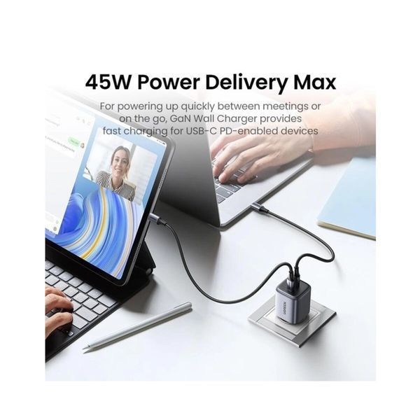 Мережевий зарядний пристрій UGREEN CD294 Nexode 45W Charger EU (Space Gray)(UGR-90573) (UGR-90573) 50211 фото