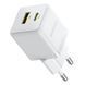 Мережевий зарядний пристрій Baseus Palm Fast Charger C+U 30W EU Moon White (P1011160A213-00) 57419 фото 6