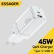 Мережевий зарядний пристрій Essager Zhiqi 45W GaN Travel Charger A+C EU white (ECTCA-ZQB02-Z) (ECTCA-ZQB02-Z) 44932 фото 1