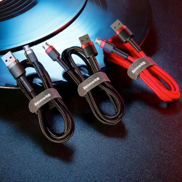 Кабель Baseus Cafule Cable USB For Micro 2.4A 1m Gray+Black (CAMKLF-BG1) 7642 фото