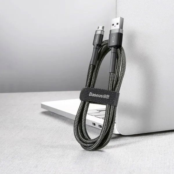 Кабель Baseus Cafule Cable USB For Micro 2.4A 1m Gray+Black (CAMKLF-BG1) 7642 фото