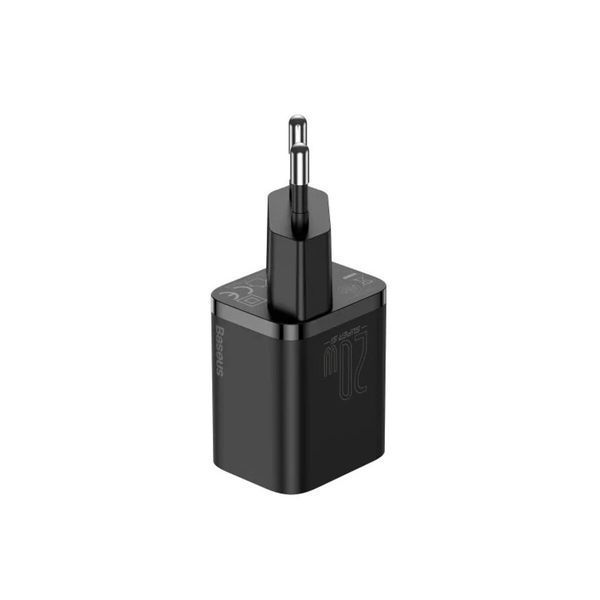 Мережевий зарядний пристрій Baseus Super Si 1C 20W With Simple Wisdom Data Cable Type-C/iP 1m Black (TZCCSUP-B01) 13385 фото