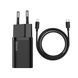 Мережевий зарядний пристрій Baseus Super Si 1C 20W With Simple Wisdom Data Cable Type-C/iP 1m Black (TZCCSUP-B01) 13385 фото 1