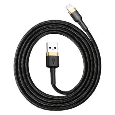 Кабель Baseus Cafule Cable USB For Lightning 2.4A 1m Gold+Black (CALKLF-BV1) 7559 фото