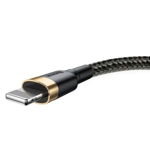 Кабель Baseus Cafule Cable USB For Lightning 2.4A 1m Gold+Black (CALKLF-BV1) 7559 фото