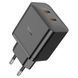 Мережевий зарядний пристрій HOCO N35 Streamer dual-port PD45W GaN (2C) charger(EU) Black (6931474797193) 53033 фото 2