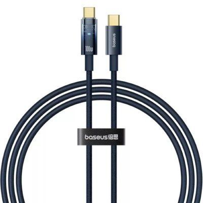 Кабель Baseus Explorer Charging Cable USB-C to USB-C 100W with Auto Shutdown 2m Deepsea Blue (P10319704321-01) 56919 фото