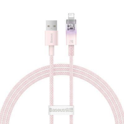 Кабель Baseus Explorer Series Fast Charging Cable with Smart Temperature Control USB to iP 2.4A 1m Pink (CATS010004) 56900 фото
