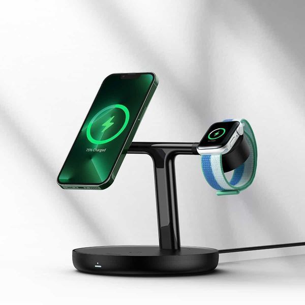 Бездротовий зарядний пристрій Baseus Swan 3-in-1 Wireless Magnetic Charging Bracket 20W Black Universal version (WXTE000101) 24476 фото
