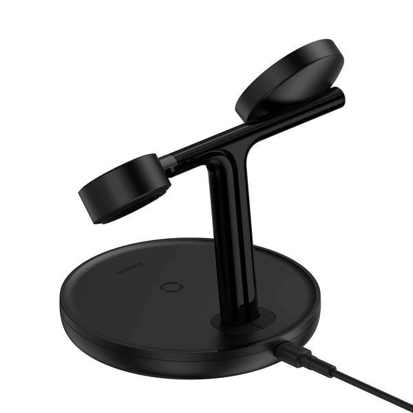 Бездротовий зарядний пристрій Baseus Swan 3-in-1 Wireless Magnetic Charging Bracket 20W Black Universal version (WXTE000101) 24476 фото