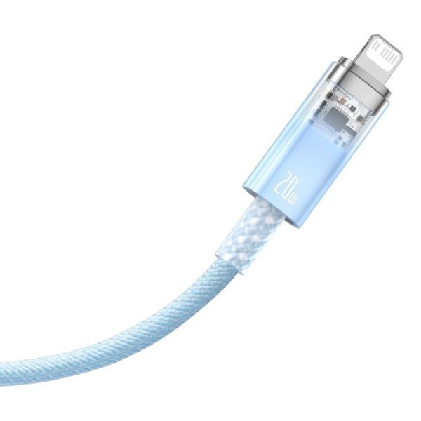 Кабель Baseus Explorer Series Fast Charging Cable with Smart Temperature Control Type-C to iP 20W 1m Blue (CATS010203) 56902 фото