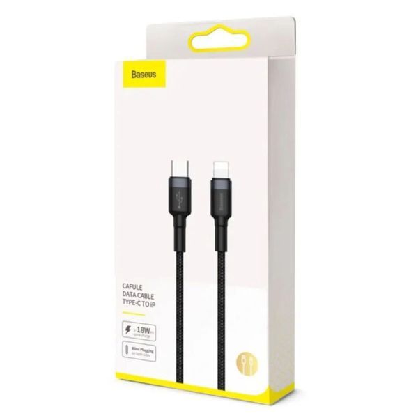 Кабель Baseus Cafule Cable Type-C to iP PD 20W 1m Red+Black (CATLKLF-91) 40129 фото