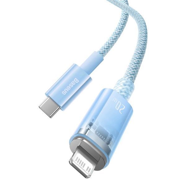 Кабель Baseus Explorer Series Fast Charging Cable with Smart Temperature Control Type-C to iP 20W 1m Blue (CATS010203) 56902 фото
