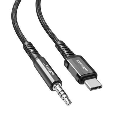Кабель-перехiдник ACEFAST C1-08 USB-C to 3.5mm aluminum alloy audio cable Black (AFC1-08B) 15795 фото