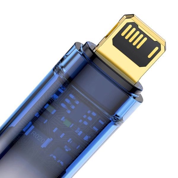 Кабель Baseus Explorer Series Auto Power-Off Fast Charging Data Cable USB to IP 2.4A 2m Blue (CATS000503) 56897 фото