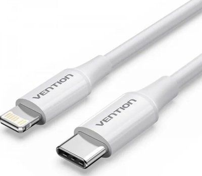 USB 2.0 Type-C Male to Lightning Male 3A Cable 1M White PVC Type (LAKWF) 55894 фото