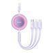 Кабель Baseus Bright Mirror 2 Series Retractable 3-in-1 Fast Charging Data Cable USB to M+L+C 66W 1.1m Purple (CAMJ010105) 56879 фото 1