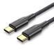 Кабель Vention Nylon Braided USB 2.0 C Male to C Male 3A Cable 2M Black LED Type (TAUBH) (TAUBH) 57358 фото 1