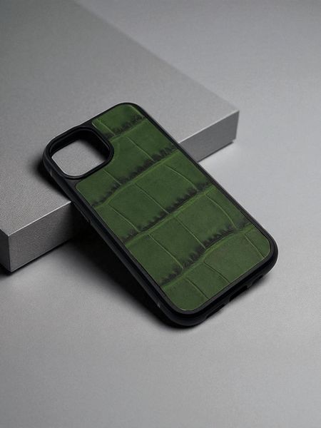 Чохол для iPhone з натуральної італійської шкіри (зелений) SO-004 фото