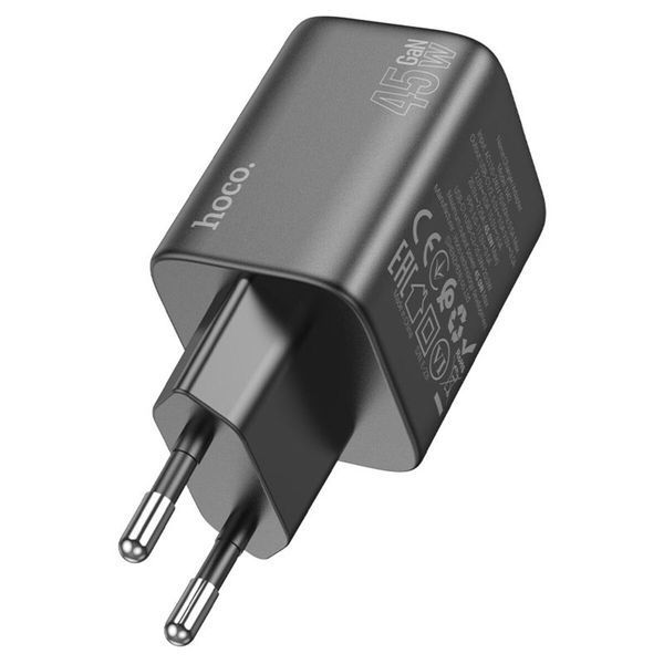 Мережевий зарядний пристрій HOCO N42 Elogiado dual-port PD45W(2C) charger set(C to iP) Black (6942007617109) 51482 фото
