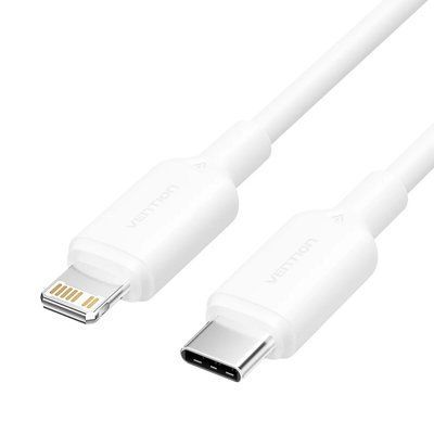 Кабель Vention USB 2.0 Type-C Male to Lightning Male 3A Cable 2M White PVC Type (LAKWH) 55885 фото
