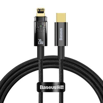 Кабель Baseus Explorer Series Auto Power-Off Fast Charging Data Cable Type-C to IP 20W 2m Black (CATS000101) 22112 фото