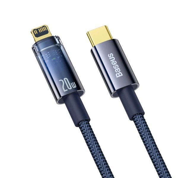 Кабель Baseus Explorer Series Auto Power-Off Fast Charging Data Cable Type-C to IP 20W 1m Blue (CATS000003) 56894 фото