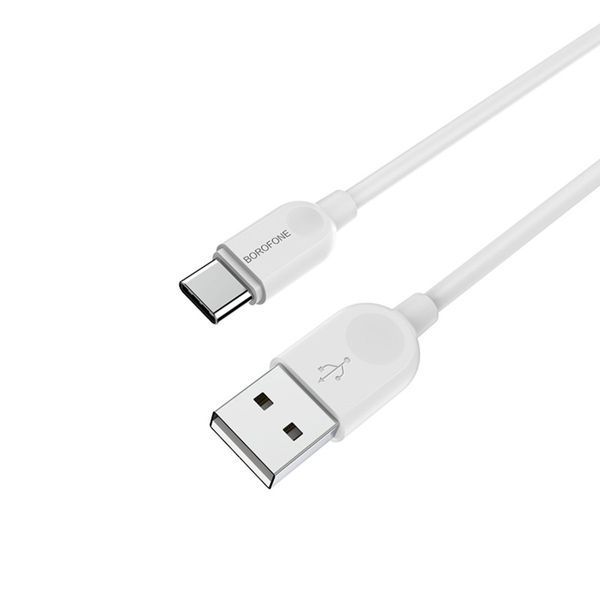 Кабель BOROFONE BX14 USB to Type-C 2.4A, 3m, PVC, TPE connectors, White (BX14C3W) 14111 фото