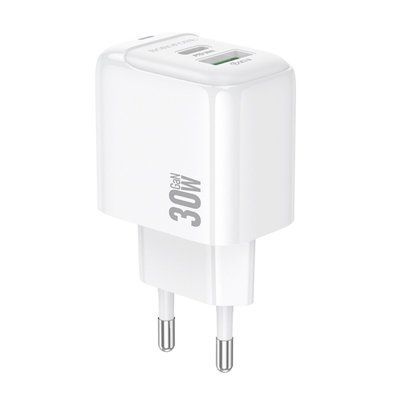 Мережевий зарядний пристрій BOROFONE BAS45A Potential PD30W+QC3.0 charger(EU) White (6941991113871) 55395 фото