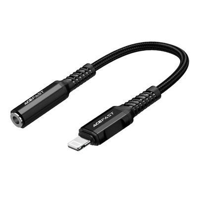 Кабель-перехiдник ACEFAST C1-05 Lightning to 3.5mm aluminum alloy headphones adapter cable Black (AFC1-05B) 15792 фото
