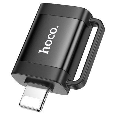 Адаптер HOCO UA31A iP male to USB female OTG adapter Black (6942007628082) 53866 фото