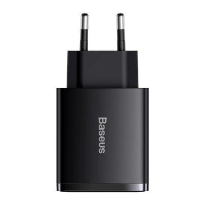 Мережевий зарядний пристрій Baseus Compact Quick Charger 2U+C 30W EU Black (CCXJ-E01) 15833 фото