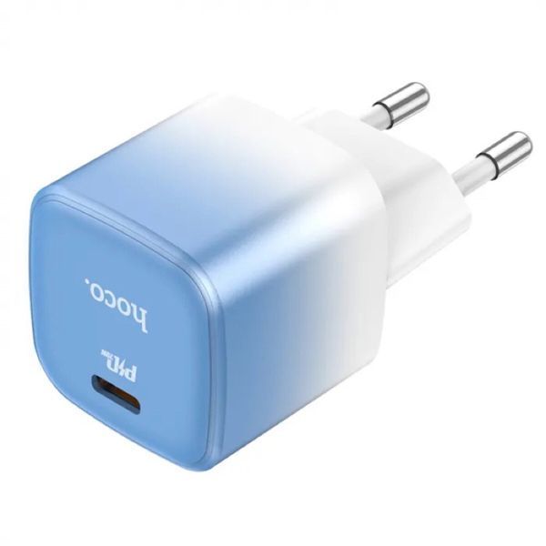 Мережевий зарядний пристрій HOCO C101A single port PD20W charger Ice Blue (6931474769374) 40239 фото