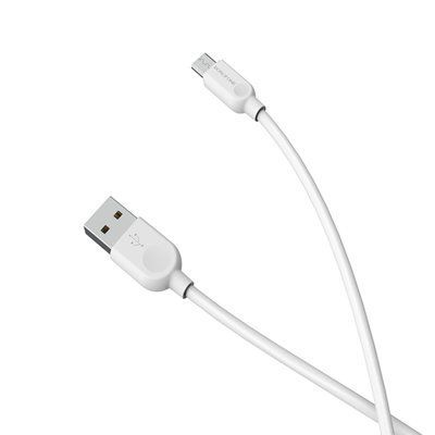 Кабель BOROFONE BX14 USB to Micro 2.4A, 1m, PVC, TPE connectors, White (BX14M1W) 13235 фото