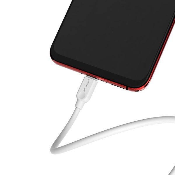 Кабель BOROFONE BX14 USB to Micro 2.4A, 1m, PVC, TPE connectors, White (BX14M1W) 13235 фото