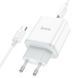 Мережевий зарядний пристрій HOCO C105A Stage dual port PD20W+QC3.0 charger set (Type-C to Type-C)(EU) White (6931474782922) 57092 фото 1
