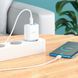 Мережевий зарядний пристрій HOCO C105A Stage dual port PD20W+QC3.0 charger set (Type-C to Type-C)(EU) White (6931474782922) 57092 фото 8