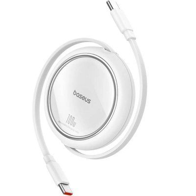 Кабель Baseus Free2Draw Mini Retractable Charging Cable Type-C to Type-C 100W 1m Moon White (P10364500211-00) 56943 фото