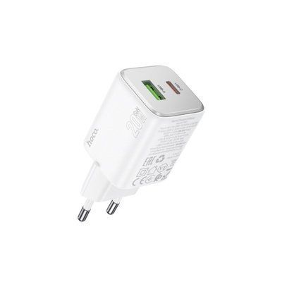 Мережевий зарядний пристрій HOCO N41 Almighty PD20W+QC3.0 charger White (6942007617031) 49149 фото