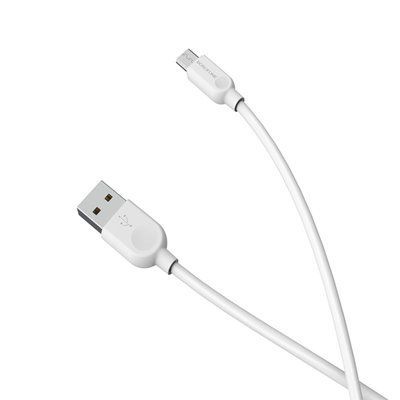 Кабель BOROFONE BX14 USB to Micro 2.4A, 3m, PVC, TPE connectors, White (BX14M3W) 14110 фото