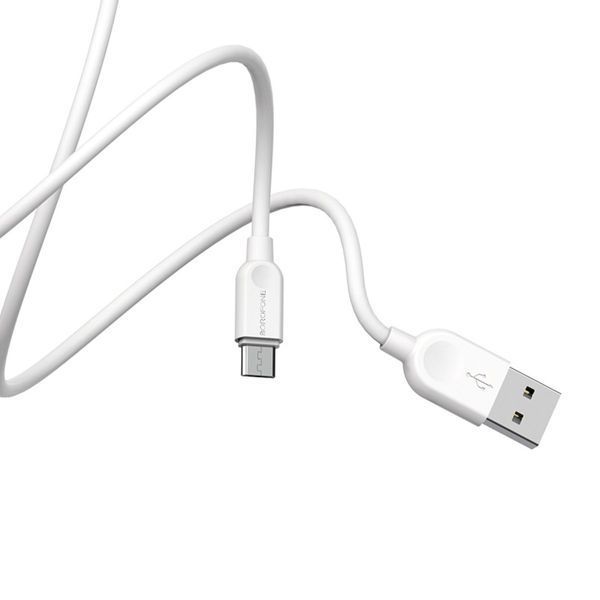 Кабель BOROFONE BX14 USB to Micro 2.4A, 3m, PVC, TPE connectors, White (BX14M3W) 14110 фото