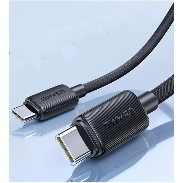 Кабель Usams US-SJ691 60W Striped Data Cable Type-C To Type-C-KY Series 1M black (SJ691USB01) 52364 фото
