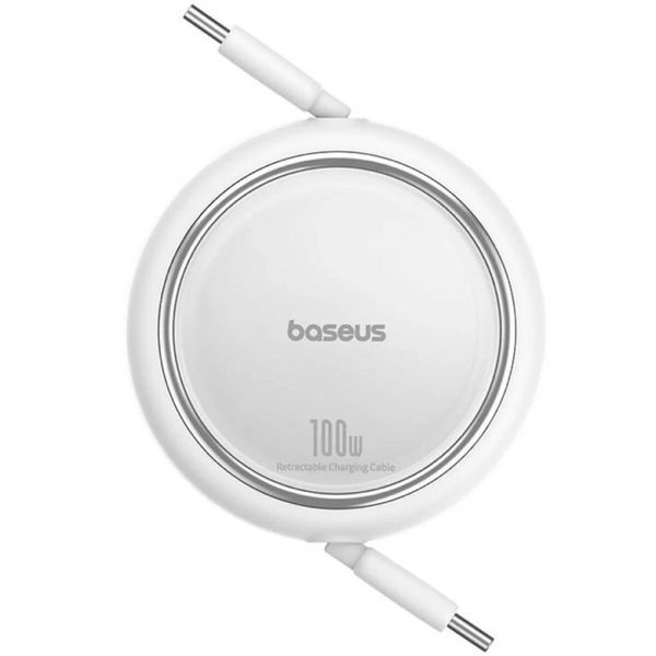 Кабель Baseus Free2Draw Mini Retractable Charging Cable Type-C to Type-C 100W 1m Moon White (P10364500211-00) 56943 фото