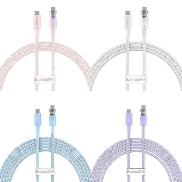 Кабель Baseus Explorer Series Fast Charging Cable with Smart Temperature Control Type-C to Type-C 100W 1m Baby Pink (P10319703411-00) 56915 фото