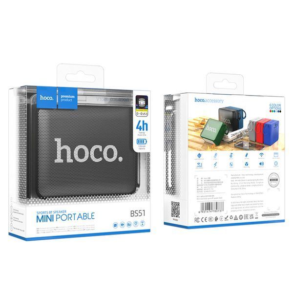 Портативна колонка HOCO BS51 Gold brick sports BT speaker Black (6931474780737) 32804 фото