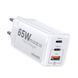 Мережевий зарядний пристрій Usams US-CC110 T33 65W 3 Ports GaN Mini Fast Charger white (CC110TC02) 52357 фото 1
