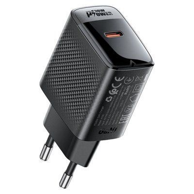 Мережевий зарядний пристрій ACEFAST A102 PD30W GaN single USB-C charger (EU) Black (6974316283287) 56574 фото