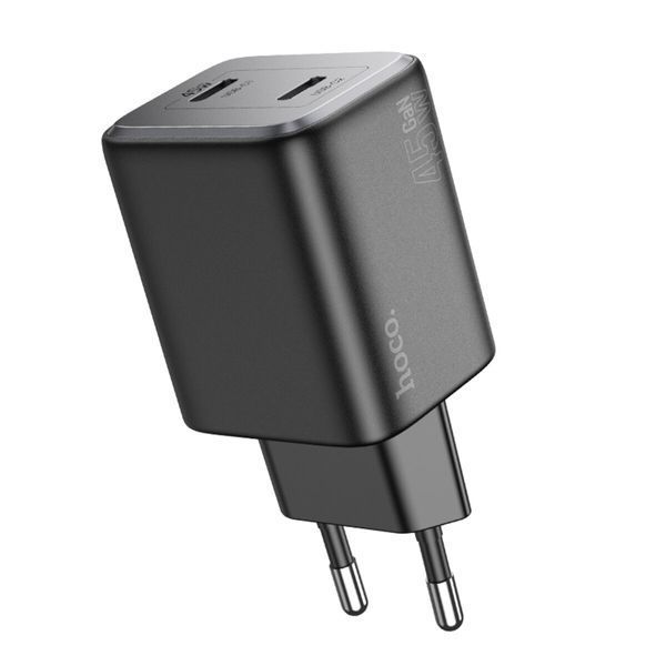 Мережевий зарядний пристрій HOCO N42 Elogiado dual-port PD45W(2C) charger Black (6942007617086) 49126 фото