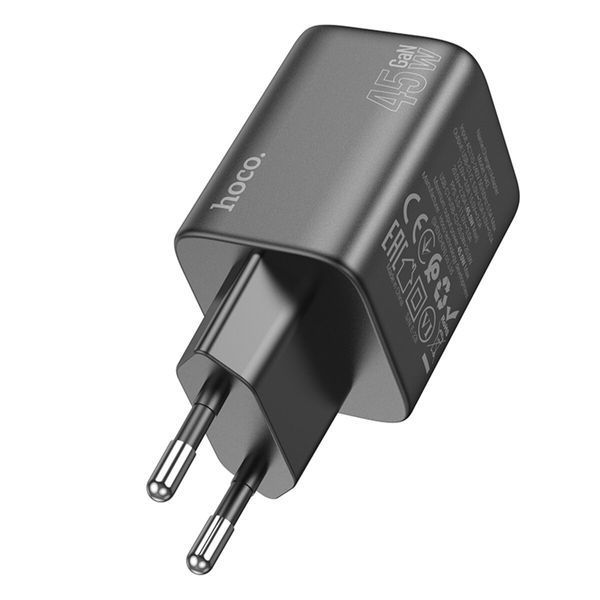 Мережевий зарядний пристрій HOCO N42 Elogiado dual-port PD45W(2C) charger Black (6942007617086) 49126 фото